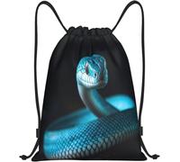 Mochila Deportiva Fotografía De Primer Plano De Una Serpiente Azul Bolsas De Cuerdas Hidrófugo Mochila De Cuerdas Deportiva Bolsas De Gimnasia para Playa Deporte Viajar 36X42Cm