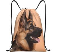 Mochila Deportiva Fotografía De Un Pastor Alemán Feliz Bolsas De Gimnasia Unisex Bolsas De Cuerdas Ajustable Mochila De Cuerdas para Gimnasia Tiempo Libre Deporte 36X42Cm
