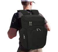 Mochila deportiva - Mochila grande de baloncesto de 30 litros con fondo impermeable | Bolsas de viaje para exteriores con bolsillo de malla, bolsas transpirables para ropa de voleibol, Negro ,