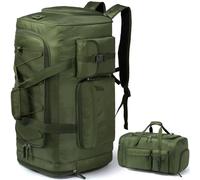 Mochila Deportiva para Hombre Mujer 70L Grande Pesada Mochilas de Viaje con Compartimento para Zapatos, verde, 61 x 34.3 x 33 cm