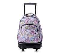 TOTTO - Mochila Escolar con Ruedas Desmontables, Modelo Tiza Glitter, Capacidad 26 L, Mochila PC 15.4", Bolsillo Botella, Manija Telescópica, Espaldar Ergonómico y Correas en S, Estampado Paws Rosa