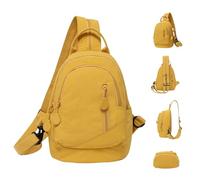 Mochila diaria genérica para mujer de gran capacidad, mochila básica impermeable con correas ajustables - Sa c a mano con correa para trabajo de viaje, estudiantes, transporte, amarillo, Se référer au