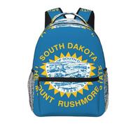Mochila diaria informal con estampado de la bandera de Dakota del Sur, 20 x 29 x 40 cm, mochila básica duradera para viajes y vacaciones, mochila clásica