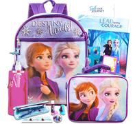 Mochila Disney Frozen con lonchera - Paquete con mochila, lonchera, botella de agua, ϊtiles escolares y mαs para niρas