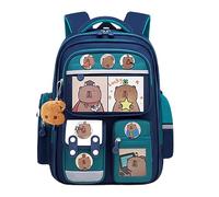 Mochila divertida, con diseño de animales de dibujos animados con gran capacidad y diseño impermeable, organizador ligero de suministros escolares para niños, libros, papelería y uso diario en el aula