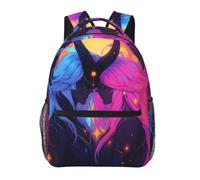 Mochila divertida con diseño de pareja de demonios para viajes a la universidad, ocio, ligera, mochila para portátil, adolescente, moda, gran capacidad, mochila impermeable, trabajo, negra, linda