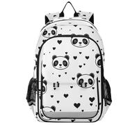 Mochila divertida para niños de 8 a 12: mochilas casuales para niño en varios colores - panda simple arte de línea corazón San Valentín