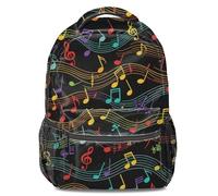 Mochila escolar 3D de dibujos animados de neón con diseño de rapsodia musical de 16 pulgadas, mochila escolar informal para niños, Color2., L