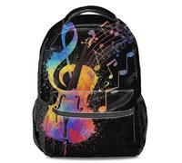Mochila escolar 3D de dibujos animados de neón con diseño de rapsodia musical de 16 pulgadas, mochila escolar informal para niños, Color1, L