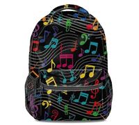 Mochila escolar 3D de dibujos animados de neón con diseño de rapsodia musical de 16 pulgadas, mochila escolar informal para niños, Color3., L