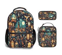 Mochila escolar 3D de Harry Potter, lonchera, estuche para lápices, mochila de mago, mochila de viaje