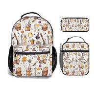 Mochila escolar 3D de Harry Potter, lonchera, estuche para lápices, mochila escolar de mago, mochila