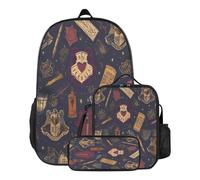Mochila escolar 3D de Harry Potter, lonchera, estuche para lápices, mochila escolar de mago, mochila