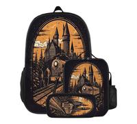 Mochila escolar 3D de Harry Potter, lonchera, estuche para lápices, mochila escolar de mago, mochila
