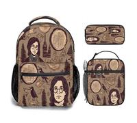 Mochila escolar 3D de Harry Potter, lonchera, estuche para lápices, mochila escolar de mago, mochila