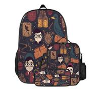 Mochila escolar 3D de Harry Potter, lonchera, estuche para lápices, mochila escolar de mago, mochila
