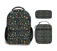 Mochila escolar 3D de Harry Potter, lonchera, estuche para lápices, mochila escolar de mago, mochila