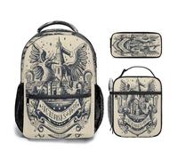 Mochila escolar 3D de Harry Potter, lonchera, estuche para lápices, mochila escolar de mago, mochila