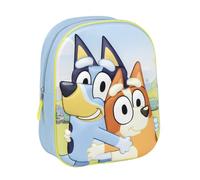 Mochila Escolar 3D Infantil de Bluey-Azul-25x31x10 cm-Poliéster y EVA-Cierre de Cremallera y Asas Regulables-Producto Original Diseñado en España