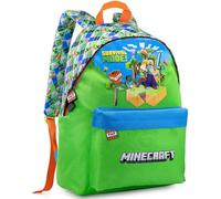 Mochila escolar 41×31×18 cm - Para Minecraft Fan - para 1º a 4º de Primaria (6-10 años) - con tirantes acolchados, separador interior, portabotellas - ligera, práctica e idea regalo niño Clondo