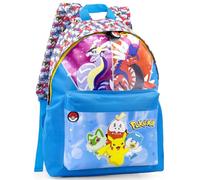 Mochila escolar 41×31×18 cm - Para Pokemon Fan - para 1º a 4º de Primaria (6-10 años) - con tirantes acolchados, separador interior, portabotellas - ligera, práctica e idea regalo niño Clondo