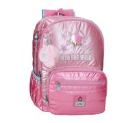 Mochila escolar adaptada, 44 cm, 2 compartimentos, Enso «Into The Wild», rosa