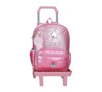 Mochila escolar adaptada de 38 cm con ruedas Enso «Into The Wild» rosa