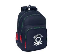 Mochila escolar adaptada de 42 cm, modelo 2C de BENETTON «Together», azul marino