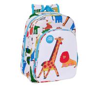 Safta ALGO DE JAIME - Mochila Infantil, Adaptable a Carro, Fácil Limpieza, Ideal para Niños de Diferentes Edades, Cómoda y Versátil, Calidad y Resistencia, 26x11x34 cm, Color Blanco
