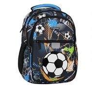 Mochila escolar azul de fútbol