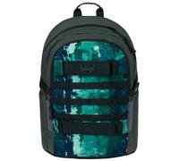 Baagl Mochila escolar para niños, niñas, adolescentes, monopatín, mochila infantil con compartimento para portátil y correa para el pecho, para escuela, secundaria, escuela secundaria, Bosque.