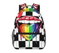 Mochila Escolar Bandera Del Orgullo Gay Arcoíris Lgbt Hay Amor En La Lengua Mochila Hombre Moderno Clásica Bolso Escolar, Para Actividades, Viajes, Business