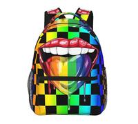 Mochila Escolar Bandera Del Orgullo Gay Arcoíris Lgbt Hay Amor En La Lengua Mochilas Para Acampar Estilo Multifuncional Bolso Ligera De Escuela, Para Estudio, Ordenador Portátil, Trabajo Diario
