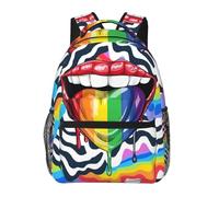 Mochila Escolar Bandera Del Orgullo Gay Arcoíris Lgbt Hay Amor En La Lengua Mochilas Para Acampar Multifuncional Cómodo Bolso Ligera De Escuela, Para Viajes, Ordenador Portátil, Estudio
