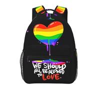 Mochila Escolar Bandera Del Orgullo Gay Arcoíris Lgbt Que Todos Deberíamos Poder Amar Mochila Hombre Clásica Estilo Bolso Escolar, Para Trabajo Diario, Viajes, Estudio