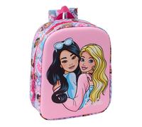 Safta BARBIE 3D - Mochila de Guardería 3D, Adaptable a Carro, Fácil Limpieza, Ideal para Niños de Diferentes Edades, Cómoda y Versátil, Calidad y Resistencia, 22x10x27 cm