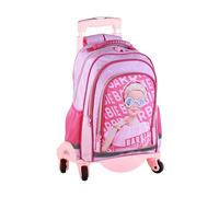 Mochila Escolar Barbie Chic + Carro Toybags con 4 Ruedas Giratorias - Doble Compartimento - Bolsillos Frontal y Lateral - Carro con Protección Lateral y Stopper Frontal Anticaída - 41.5 x 30 x 17 cm