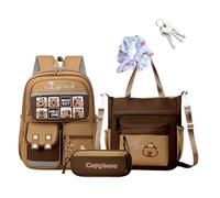 Mochila Escolar Capibara | Reflectante Grande Mochila Estética - Estuche y Bolso Bandolera Gran Capacidad Para Viajes Juventud Picnic Cumpleaños Navidad, B, riferimento alla descrizione