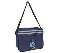Mochila Escolar Carterona de Harry Potter - Color Azul - 33x28x15 cm - 100% PVC - Con Asa Tipo Bandolera y Cierre de Cremallera - Estampado de Ravenclaw - Producto Original Diseñado en España