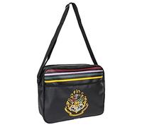 Mochila Escolar Carterona de Harry Potter - Color Negro - 33x28x15 cm - 100% PVC - Con Asa Tipo Bandolera y Cierre de Cremallera - Estampado de Hogwarts - Producto Original Diseñado en España