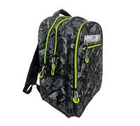 Mochila escolar compatible con Minecraft gris redondo 3 compartimentos cremallera para niños primaria media + kit bolígrafos y llavero silbato