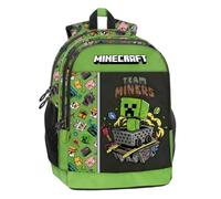 Mochila escolar compatible con Minecraft Mascots redonda 3 compartimentos cremallera para niños primaria media + kit bolígrafos y llavero silbato