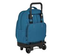 Mochila escolar con carro extraíble - Azul Egeo