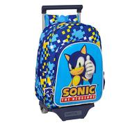 Mochila Escolar Con Carro Sonic Speed 26 x 34 x 11 cm.