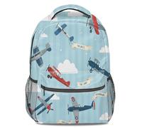 Mochila escolar con diseño de helicóptero de dibujos animados, mochila ligera y duradera para jardín de infantes, estilo 4, L