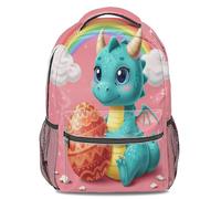 Mochila escolar con diseño de huevo de Pascua de dragón de dibujos animados, mochila escolar impresa en 3D para estudiantes, Estilo1, L