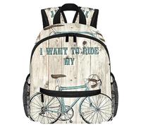 Mochila escolar con diseño de "I Want To Ride My Bicycle para niños y niñas, jardín de infantes, aperitivos, guardería, escuela, Multicolor, 10x4x12 in