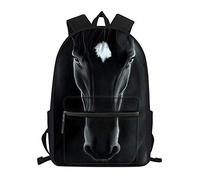 Mochila escolar con estampado de tigre lobo y tigre para niños y niñas, mochila casual, Caballo Negro 3d, 15,6 pulgadas, Mochila escolar
