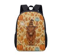 Mochila escolar con estampado de vaca de 17 pulgadas, diseño realista de animales para niños y estudiantes, 15, L, Minimalista