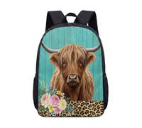Mochila escolar con estampado de vaca de 17 pulgadas, diseño realista de animales para niños y estudiantes, 03., L, Minimalista